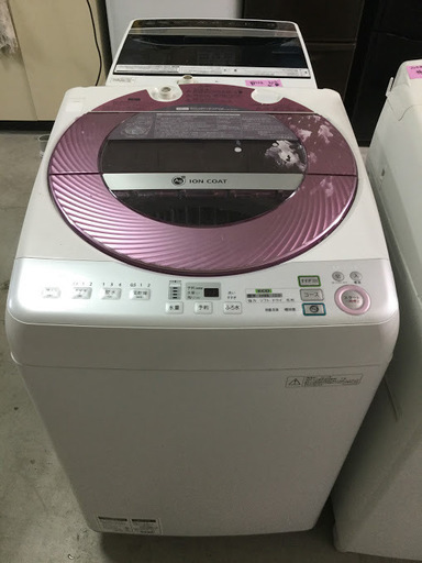 【期間限定30％OFF・送料無料・設置無料サービス有り】洗濯機 SHARP ES-GV80M 中古