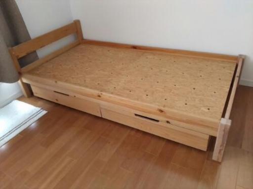無印　木製　シングルベッド