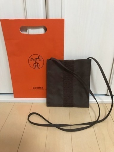 お値下げ！エルメス エールライン  ポシェット ブラウン