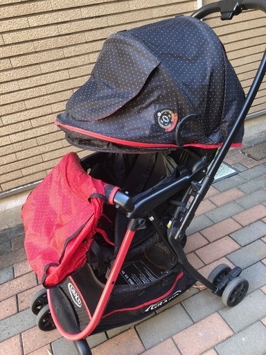 グレコベビーカーシティライトRアップ♡ストロベリードットRD