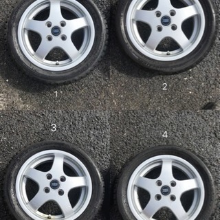 165/55r14 72Q BRIGESTONE BLIZZAK REVO1 社外ホイール付4本セット スタッドレスバリ山 14X4.5J ET46 4H PCD100 管理番号1075