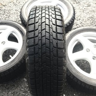 165/55r14 72Q BRIGESTONE BLIZZAK REVO1 社外ホイール付4本セット スタッドレスバリ山 14X4.5J ET46 4H PCD100 管理番号1075