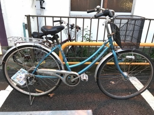 中古自転車２６８５　前後タイヤ新品！　２７インチ　３段ギヤ　ダイナモライト　フロントサスペンション 中古自転車2685 前後タイヤ新品！ 27インチ 3段ギヤ ダイナモ
