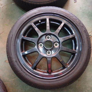 美品 スズキ HA36S アルトワークス純正アルミホイール 15インチ 5J ＋45 ブリジストン ポテンザ 165/55 16年製 4本セット