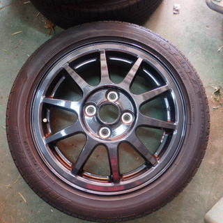 美品 スズキ HA36S アルトワークス純正アルミホイール 15インチ 5J ＋45 ブリジストン ポテンザ 165/55 16年製 4本セット