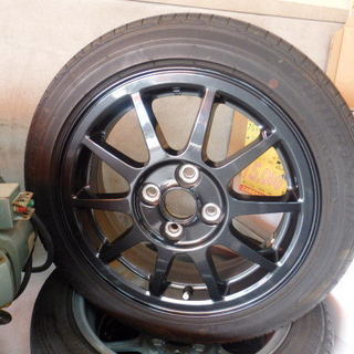 美品 スズキ HA36S アルトワークス純正アルミホイール 15インチ 5J ＋45 ブリジストン ポテンザ 165/55 16年製 4本セット