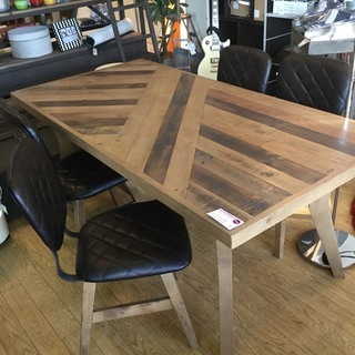 【新品・展示品】アウトレット　テーブル＆椅子４脚セット　店舗　オフィスにも　インダストリアル　ブルックリン