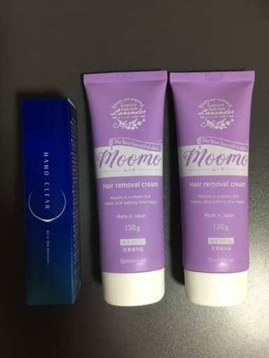 ナノクリアと除毛クリーム ムーモ 3本セットです。