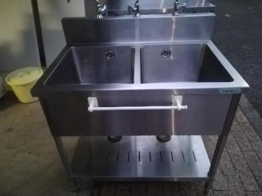 【厨房機器】タニコー業務用二槽シンク
