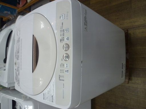 R 中古 SHARP 全自動洗濯機（4.5kg） ES-GE45P 2015年製