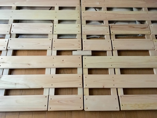 11 5 月 9 金 引取できる方 国産ひのき 布団干し機能付きすのこベッド ダブルサイズ用 ２分割セパレート式 アン 北大路のベッド ダブル ベッド の中古あげます 譲ります ジモティーで不用品の処分