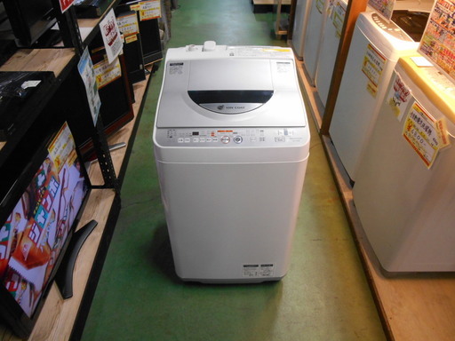 【磐田市見付】　シャープ　洗濯機　5.5kg　75L　ES-TG55K-S