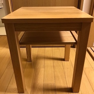 無印良品 無垢材サイドテーブルベンチ・板座・オーク材