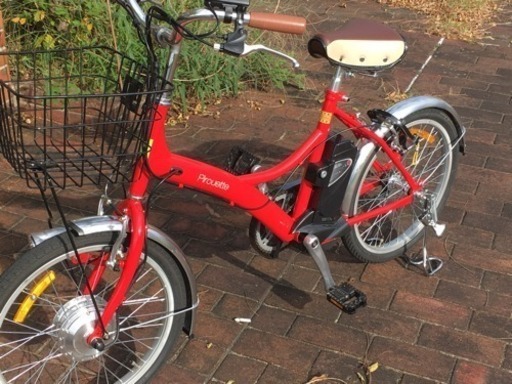 超美品！電動自転車 アシスト ピルエットs 赤 本体 20インチ ミニベロ