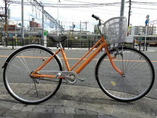 ♪ジモティー特価♪定番のスタイル　オレンジのきれいな　中古27型シティサイクル　新大阪　サイクルキッズ