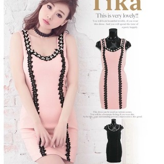 TIKA ドレス新品（黒　ピンク　両方あり）タイト　引き取り限定