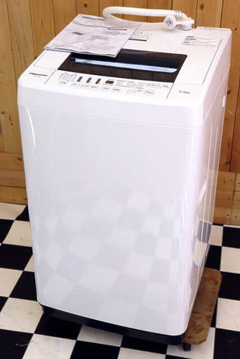 HISENSE ハイセンス 4.5kg 全自動洗濯機 HW-T45A すすぎ1回対応 槽クリーナ付 清潔ステンレス槽 2017年製