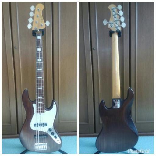 Bacchus craft series　made in Japan WL-JB5 ASH/R BR/OILバッカス５弦ベース　アッシュボディ　日本製Nordstrand NJ5換装
