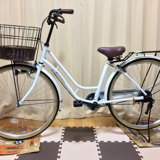 《新品・未使用》シティーサイクル　S-TECH（サカモトテクノ） 26インチ 白 ママチャリ　自転車　★おしゃれ　★かわいい　新車