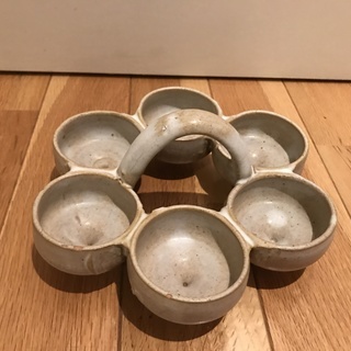 北欧で買った陶器の珍しい6個置きキャンドルホルダー