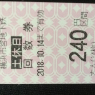 【本日期限】市営地下鉄土日240円回数券