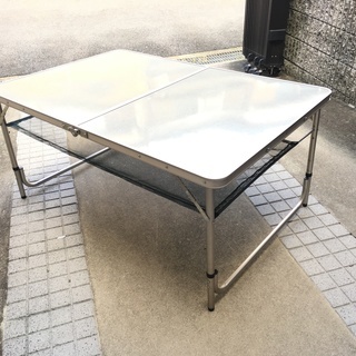 折り畳み式アウトドアテーブル（網棚付）
