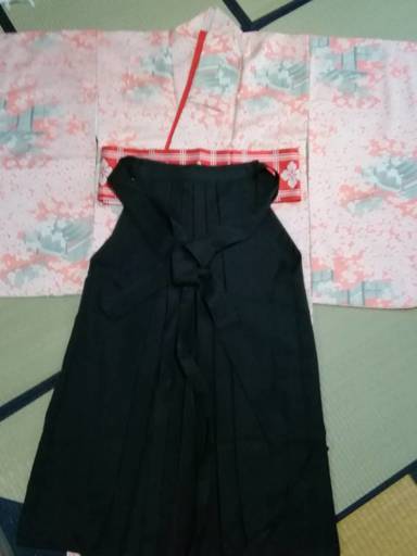 着物と袴の5点セットです 　着物・袴・長襦袢・半幅帯・伊達襟