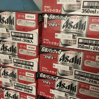 アサヒスーパードライ　350ミリ　24缶（1箱）で3250円