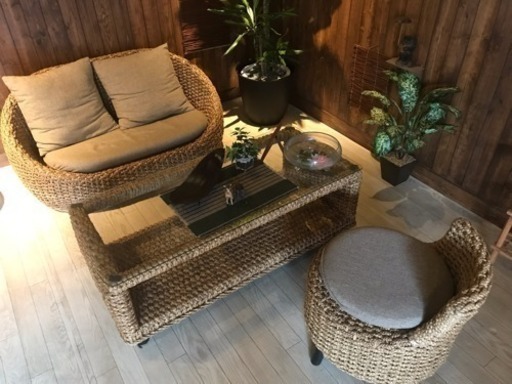 バリ風 ソファー テーブル セット