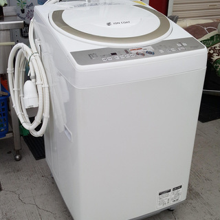 《姫路》シャープ全自動洗濯乾燥機 (洗濯7.0kg/乾燥3.5kg) ゴールド☆ES-TG73-N☆【動作確認、簡易清掃済み】お買得美品