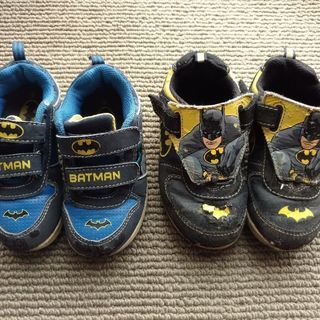 バットマン　幼児靴　２足セット（中古:使用感あり）