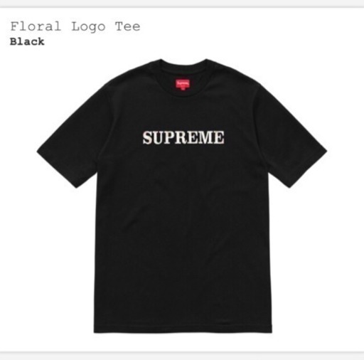 シュプリーム  ロゴTシャツ 本物 （L） supreme 18aw Floral Logo Tee 黒