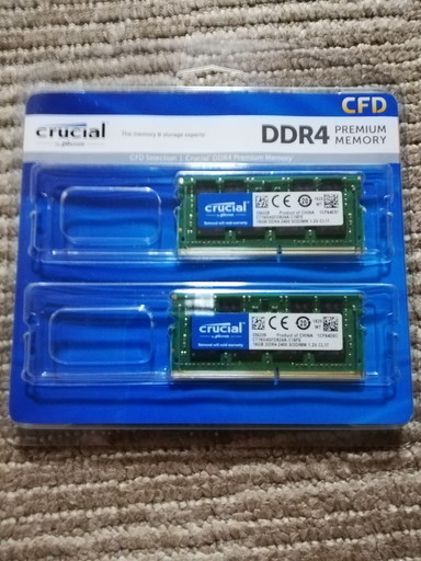 ノートPC用メモリ PC4-19200(DDR4-2400) 16GB×2枚 / 260pin / Crucial by Micron / W4N2400CM-16G