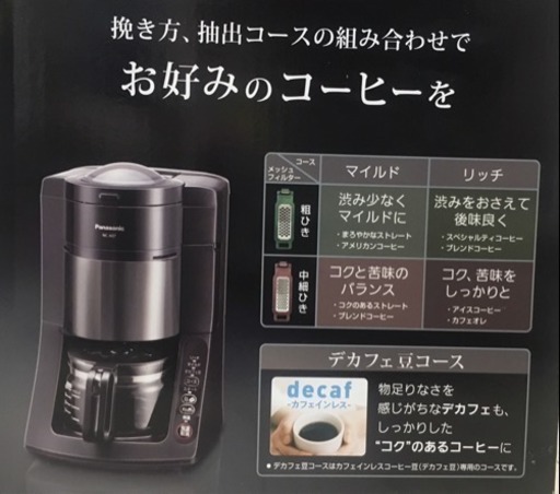 パナソニック 沸騰 浄水 コーヒーメーカー ブラック NC-A57-K 新品 未使用 未開封