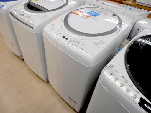 安心の一年保証付！2018年製TOSHIBA(東芝)AW-8V6の8.0kg縦型洗濯乾燥機です！
