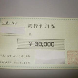 旅行利用券　額面30000円⇒25000円