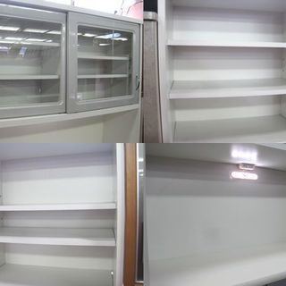 着払い対応可能！！旧鹿児島市内送料無料】 リサイクルストアスターズ鹿大店 食器棚 ホワイト×シルバー 現状品 - 食器棚、キッチン収納