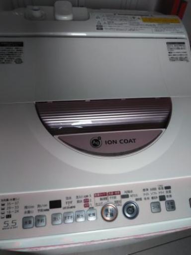 シャープ 洗濯機 2014年 5.5kg 乾燥 3.0kg 穴無し槽 ステンレス槽 ES-T55E7