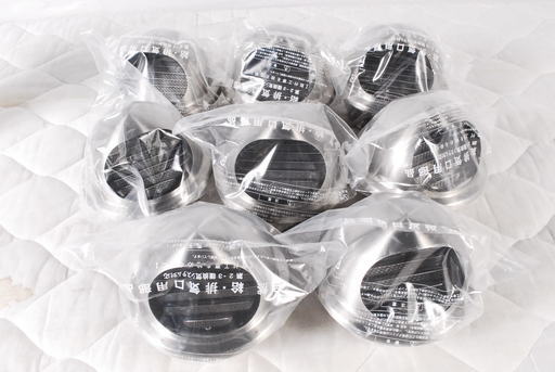 6923　未使用　ステンレス丸型フード付ガラリ　U.K　SUS　316-100　自然　給排気口用部品　8個セット　アントレ