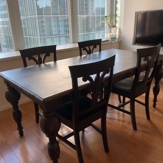 アンティーク ダイニングテーブル francfranc 四つイス込み！