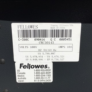 ☆フェローズ 業務用シュレッダー C-380C 細断スピード最速 大容量 B3/A3対応☆