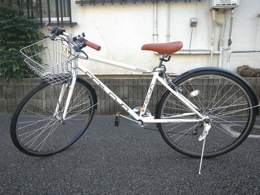 新品同様の自転車！カゴ付きクロスバイク27インチ