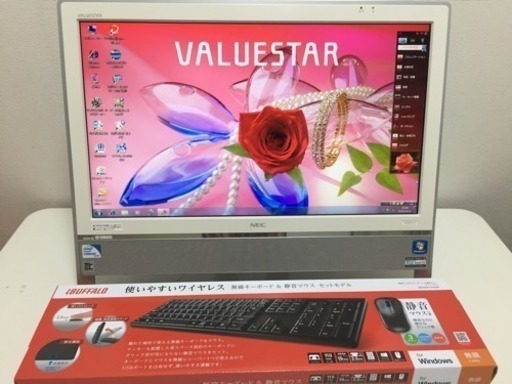 【L5385】極 保証付 ★高速・TV・テレビ・地デジ★ サポート充実 初心者OK NEC VN370 /D 2コア 2GB 250GB Wifi Win7 Office2016 Photoshop 一体型 ディスクトップ パソコン