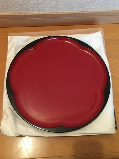 5,000円　未使用☆箱つき　アンティーク品　祖雅堂（そがどう）尺○丸梅盆　３０ｃｍ