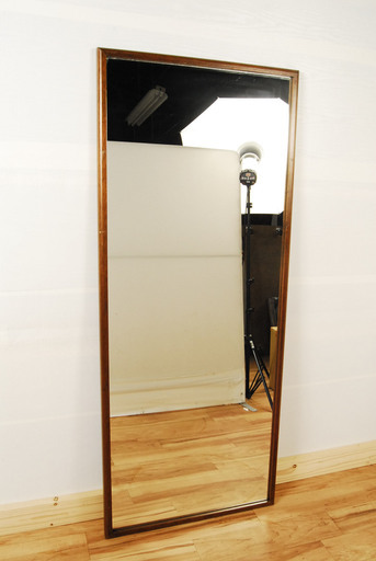7020　無垢楢材 オーク材使用　木製フレーム　鏡　姿見　立て掛け　全身鏡　ミラー　高さ156ｃｍ　アントレ