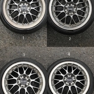 EURO DESIGN 社外ホイール4本セット225/45r17（2）215/45r17（2本）5H 17X8J（2本）17X9J（2本）PCD114.3 ET45 管理番号10233