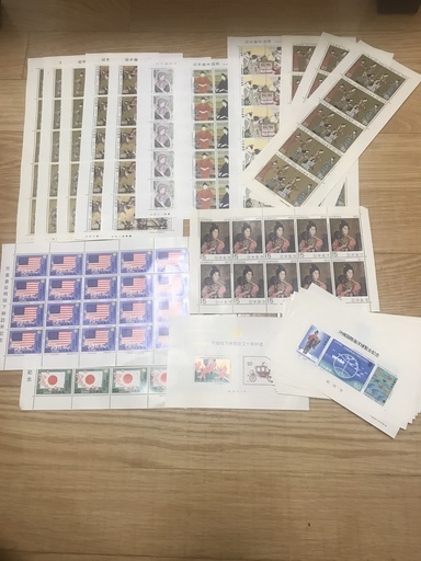 未使用切手 趣味習慣 天皇皇后両陛下御訪米記念等 額面6750円
