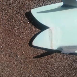 レトロツインフィッシュファンサーフボード7.7x22 7/16x2 14/16 浸水なしオンフィン　リペア有りラウンドノーズフィッシュ　oz