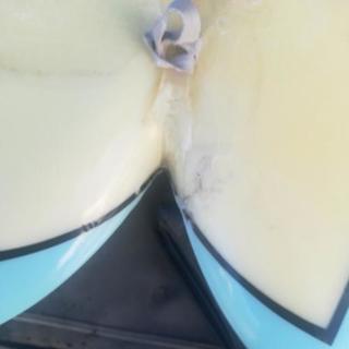 レトロツインフィッシュファンサーフボード7.7x22 7/16x2 14/16 浸水なしオンフィン　リペア有りラウンドノーズフィッシュ　oz