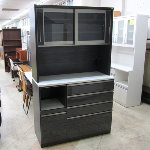 宮の沢店 美品 大容量 家電ボード レンジボード 幅120cm スタイリッシュデザイン